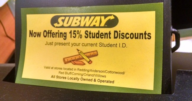 Subway Student Discount