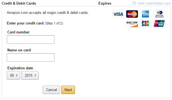 Add Visa Gift Card