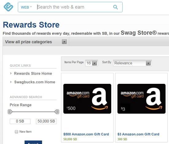 Swagbucks handing out free Amazon gift cards