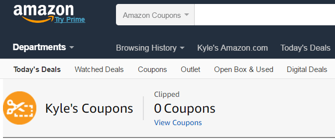 Amazon Coupon Section