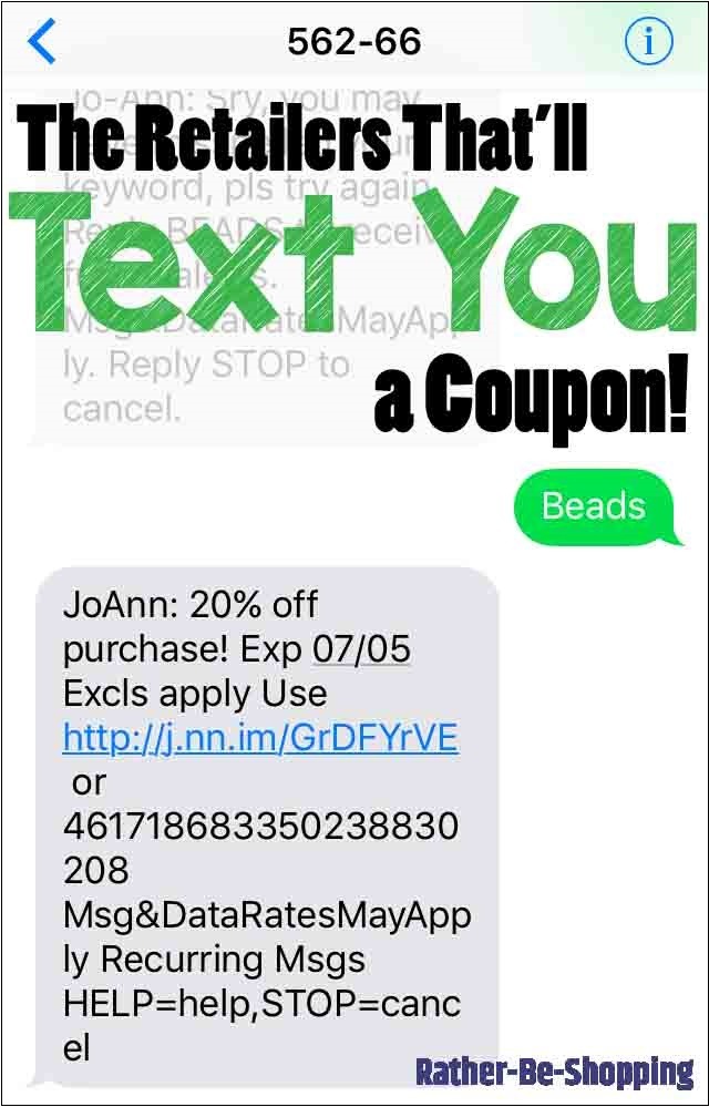 All The Retailers Who'll Text Out a Coupon