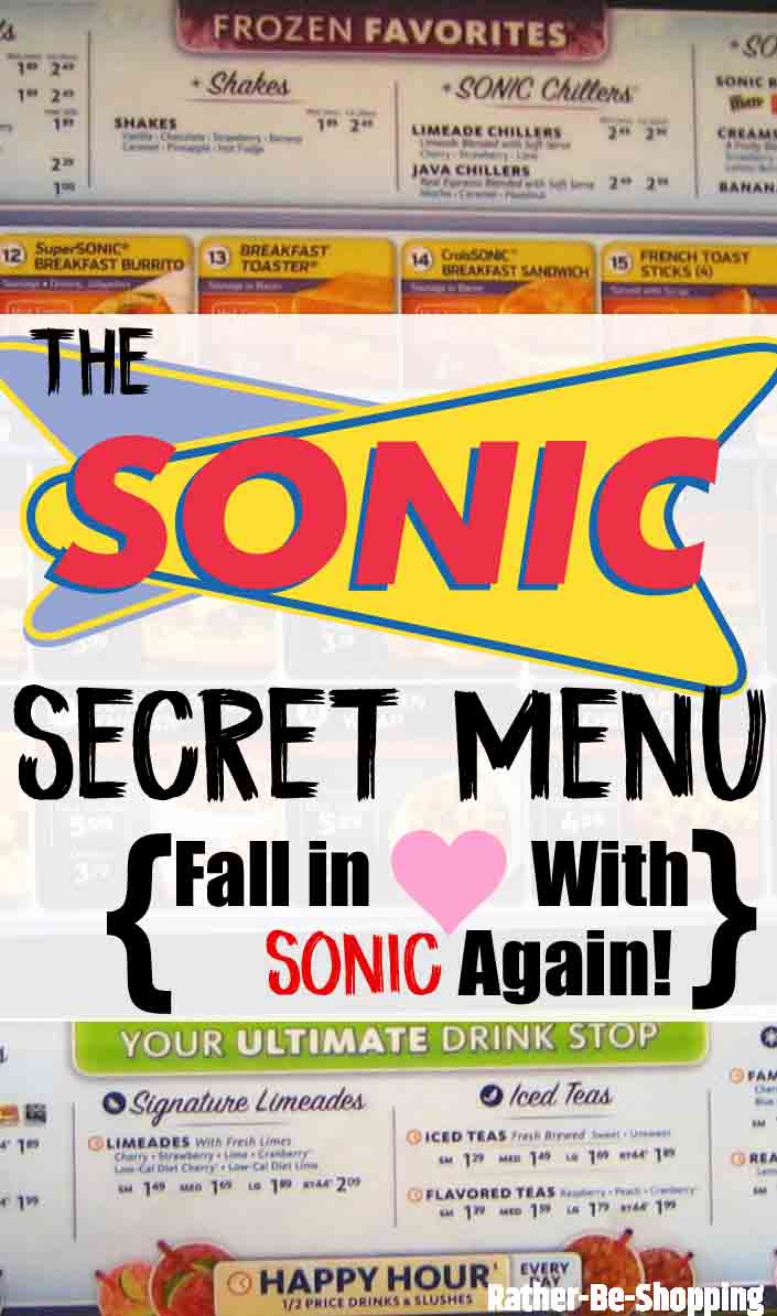 Sonic Drive-In Secret Menu Items Dec 2023