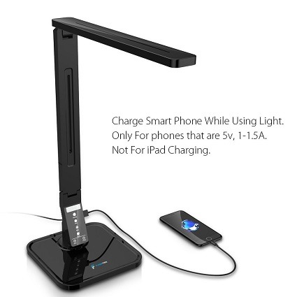LED Desk Lamp Fugetek with 5V/1A USB Charging Port<