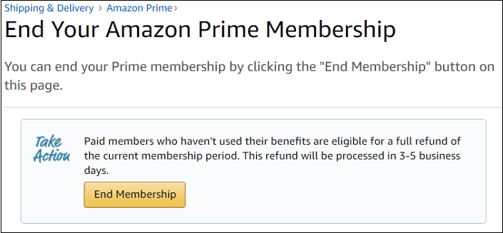 End Prime Membership