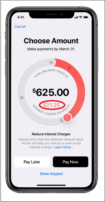 Interest charges on Apple Card