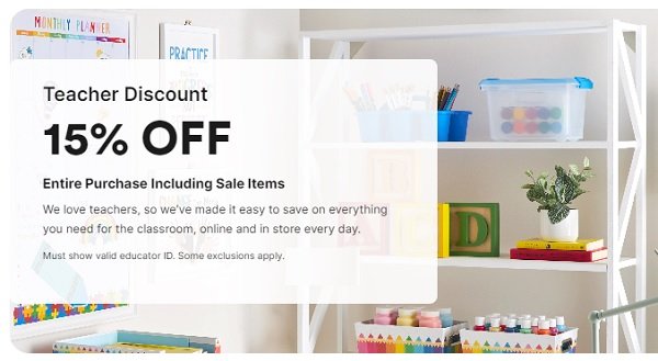 Discount page on Michaels
