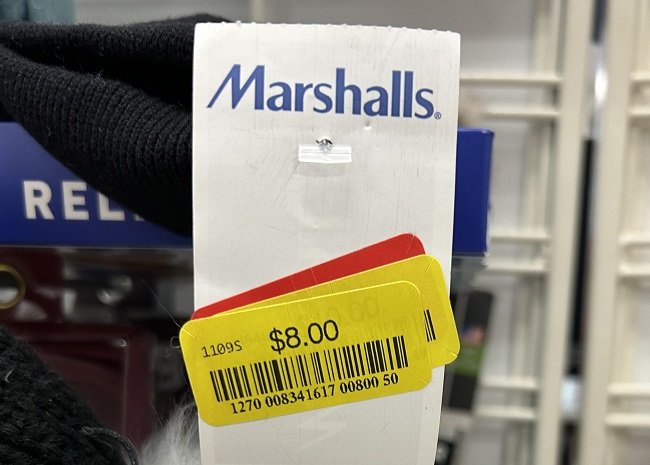 Marshalls clearance price tag