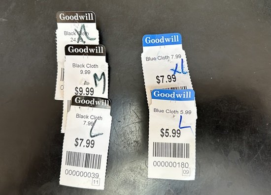 Goodwill color price tags
