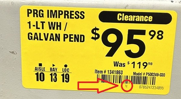 Lowe's price tag